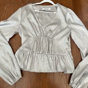 DO+BE Silver Long Sleeve Blouse